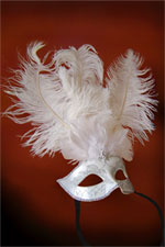 Venetian Mask - Ball Queen - White