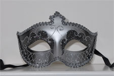 Venetian Mask - Classic Ball Mask - Silver