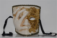 Venetian Mask - Bauta Mano - White - Style 1