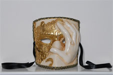 Venetian Mask - Bauta Mano - White - Style 2