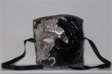 Venetian Mask - Bauta Mano - Black - Style 2