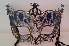 Venetian Mask - Crown Jewels - Blue
