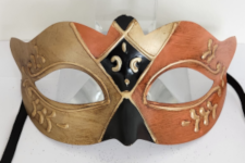 Venetian Mask - Antique Excalibur - Orange/Gold