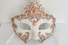 Venetian Mask - Atlantis Regent - White/Copper