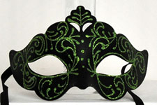 Venetian Mask - Czarina - Green